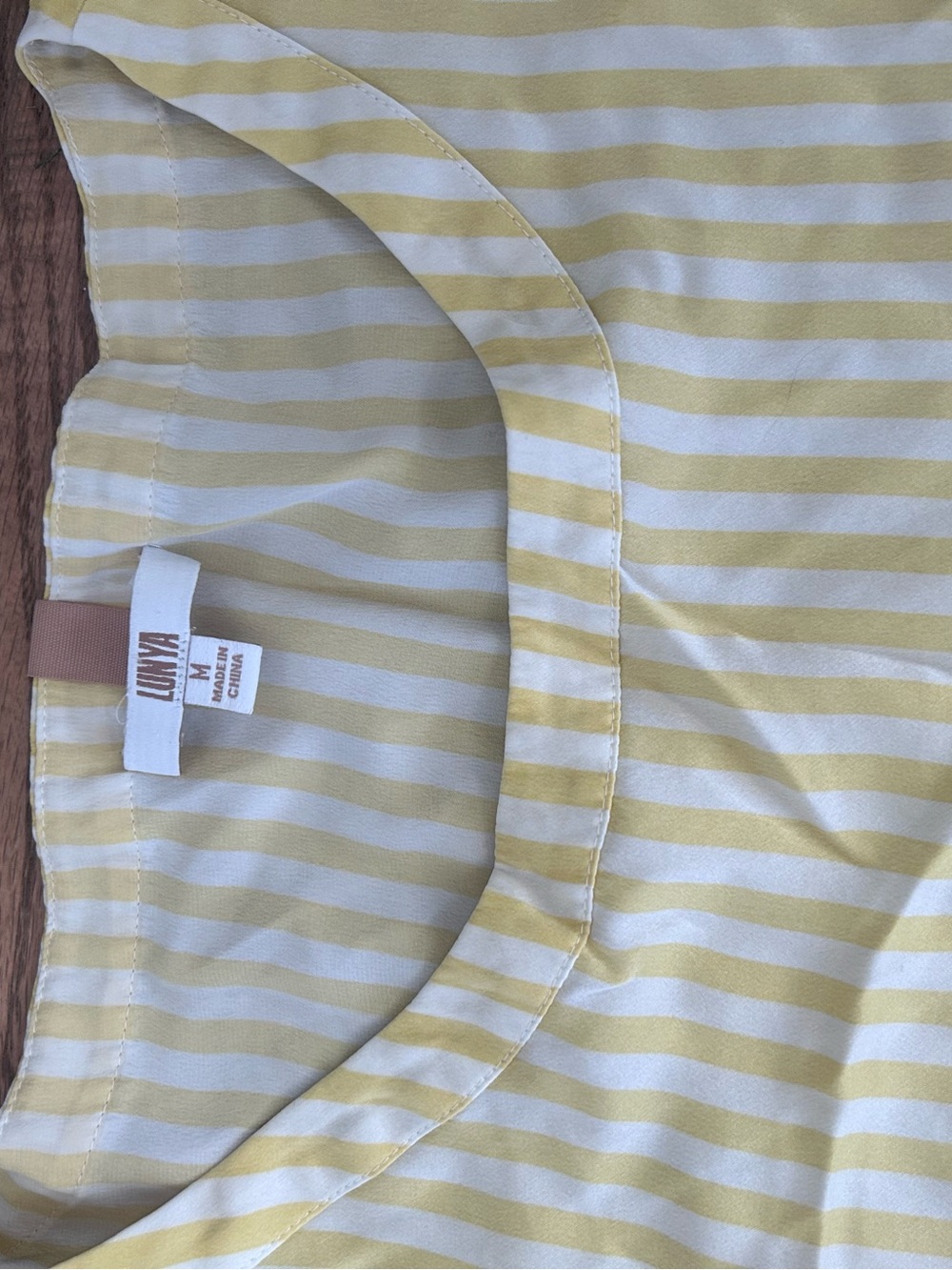 lunya Yellow and White Striped SilkSleep Set - Picture 2 of 7